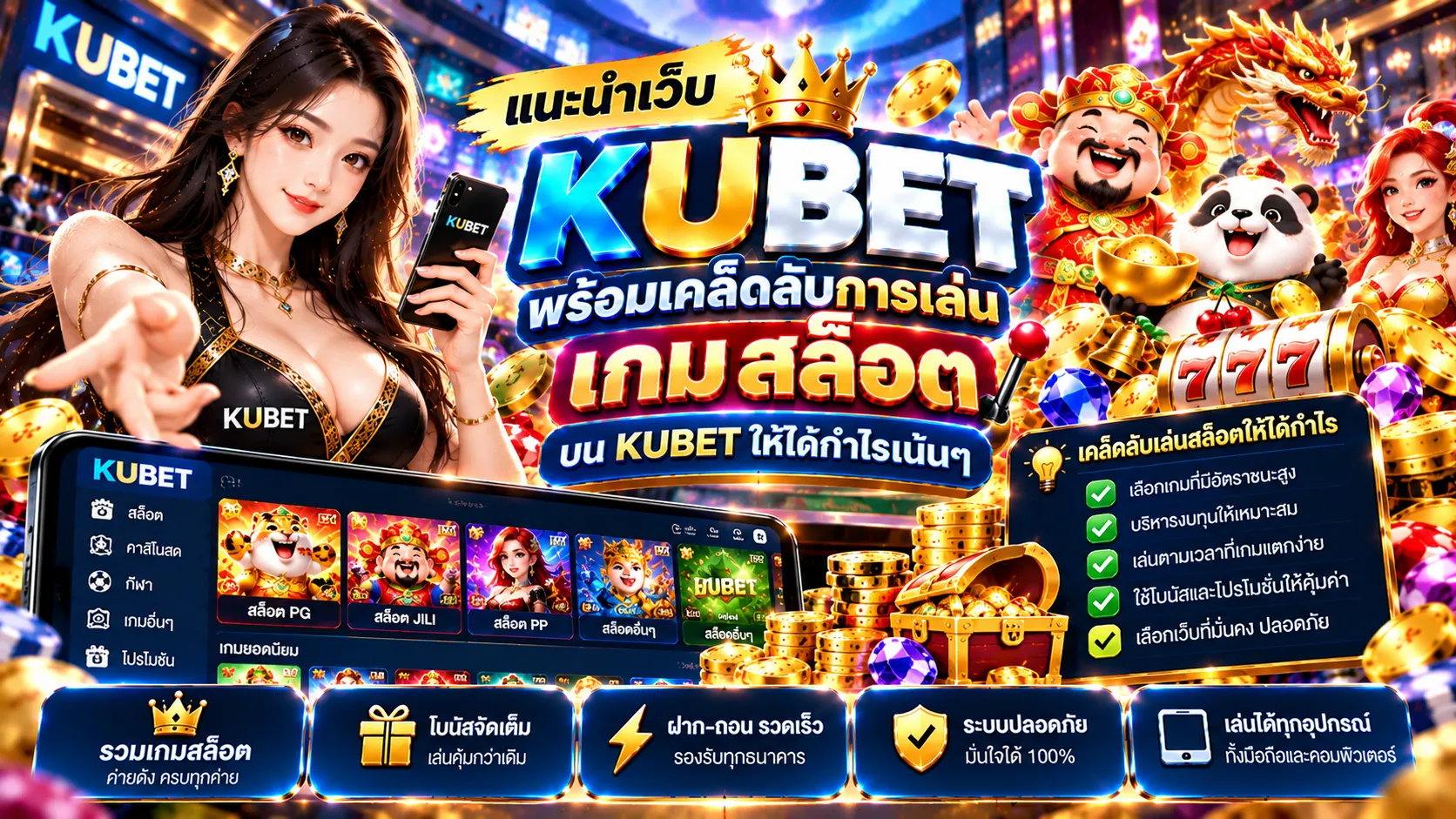 แนะนำเว็บ kubet พร้อทเคล็ดลับการ เล่น เกม เกม สล็อต บน KUBET ให้ได้กำไรเน้นๆ